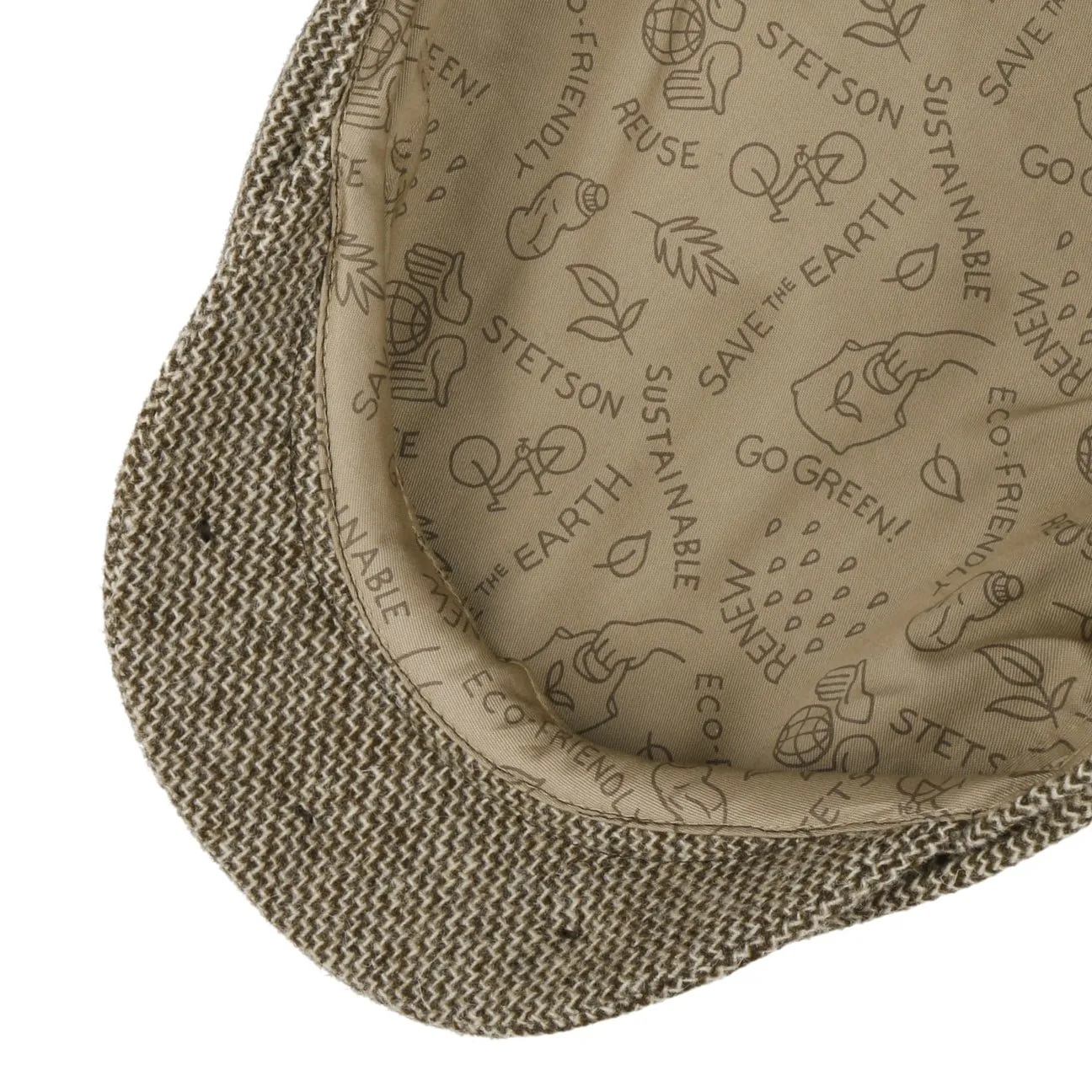 Sustainable Undyed Driver Flat Cap by Stetson