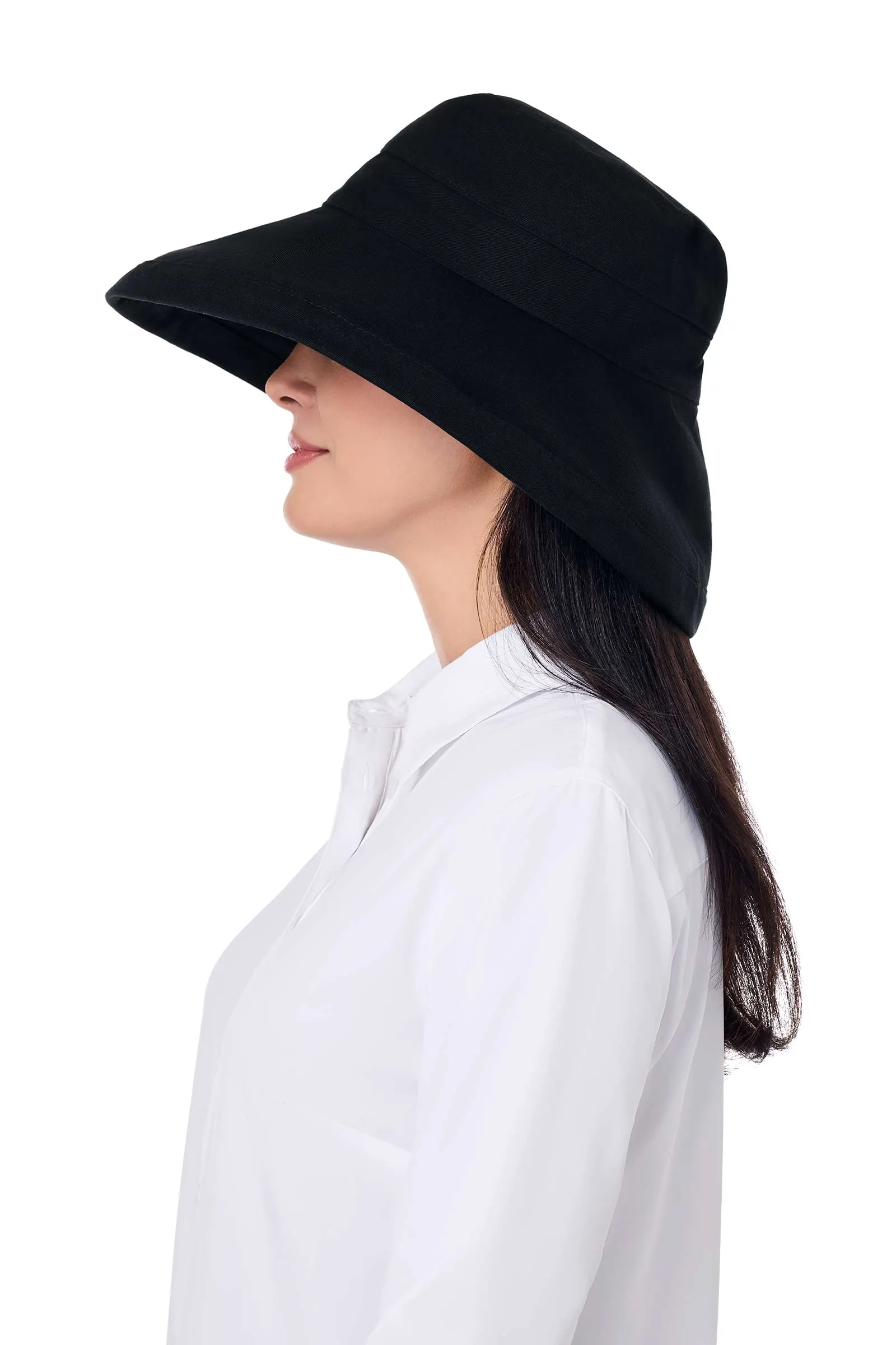 Sydney Kettle Brim Cotton Hat | Black