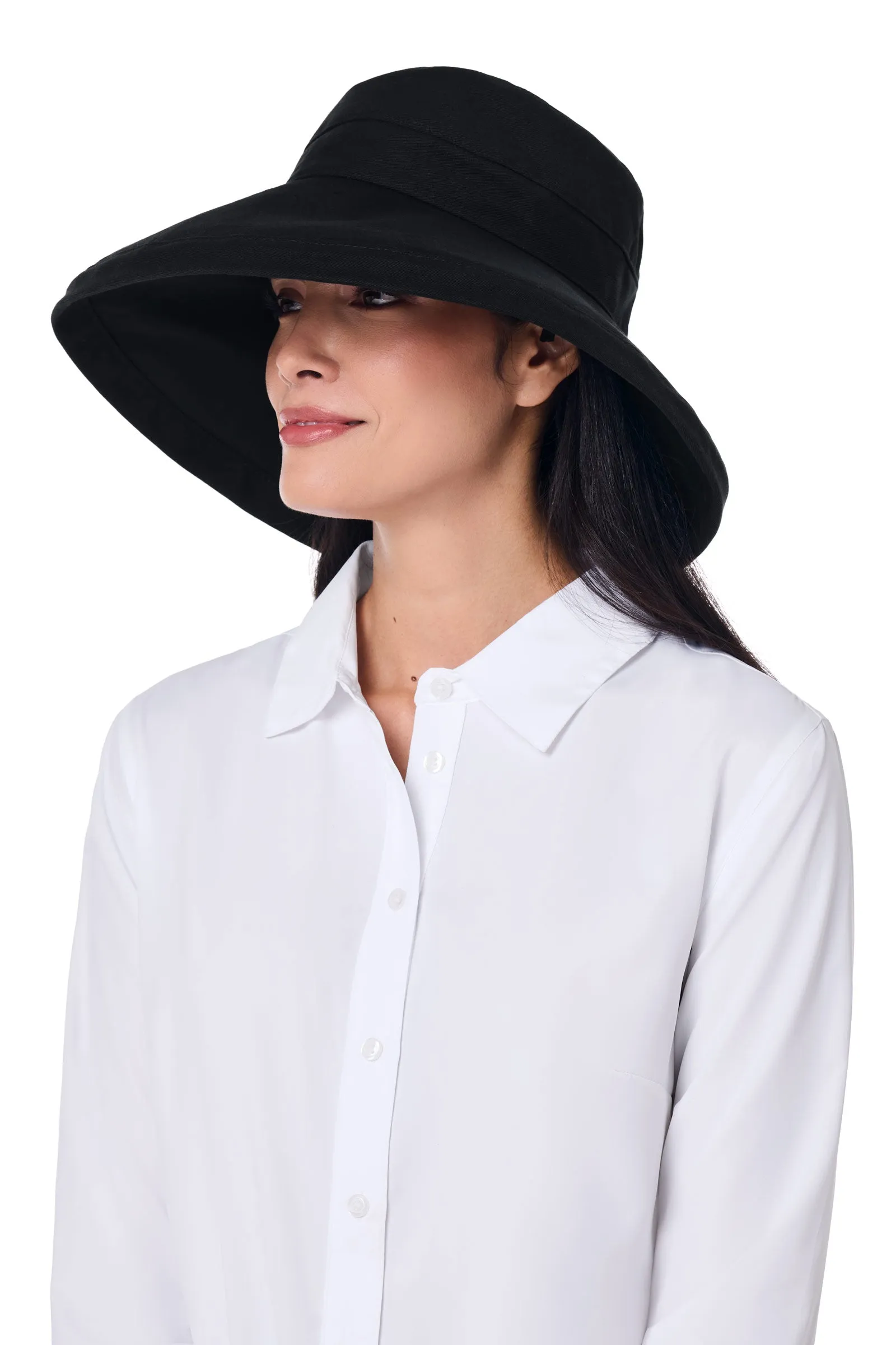 Sydney Kettle Brim Cotton Hat | Black