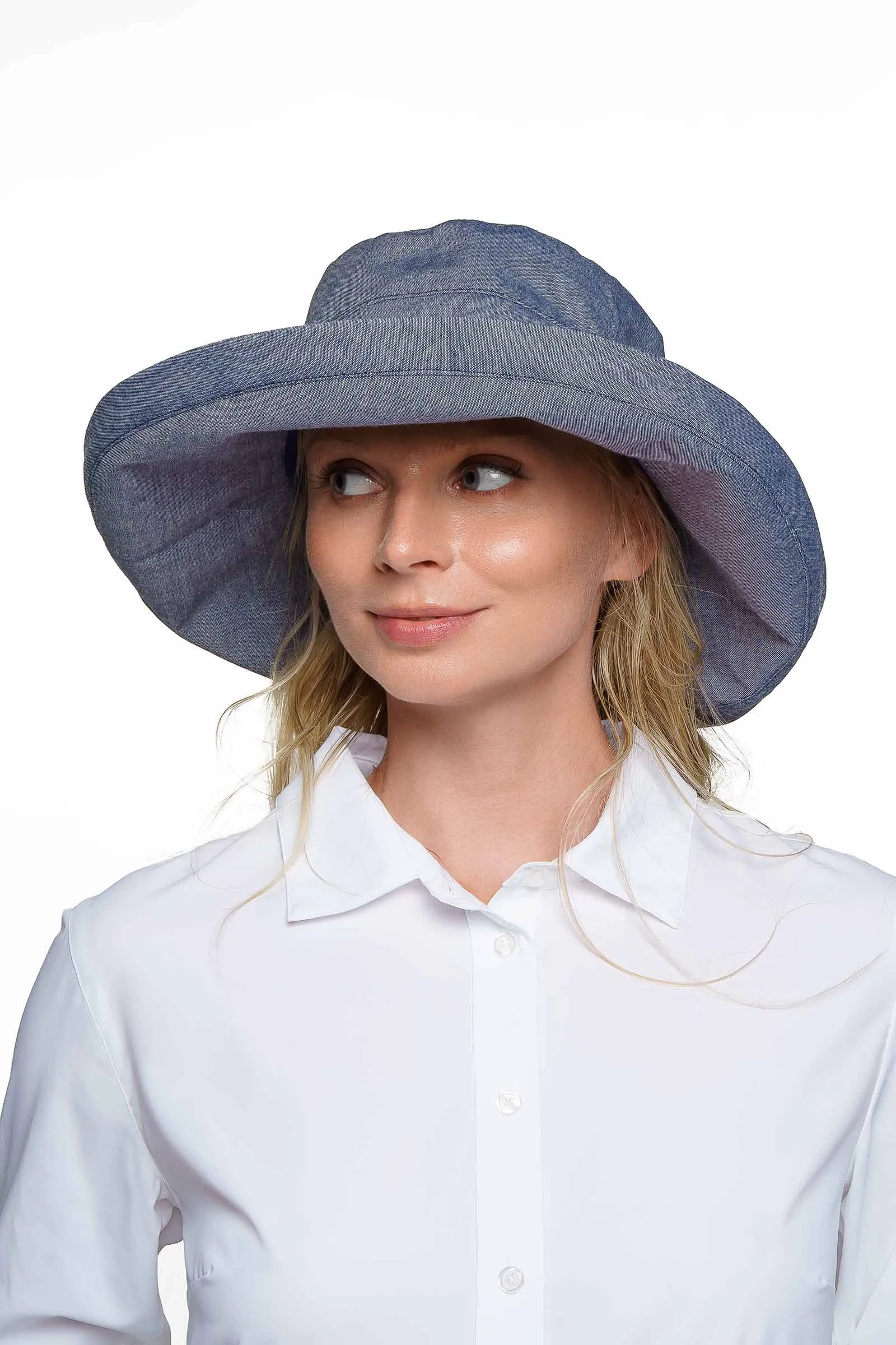 Sydney Kettle Brim Cotton Hat | Denim Blue