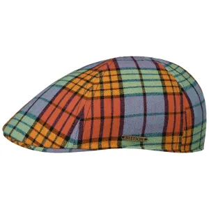 Texas Colour Check Flat Cap by Stetson