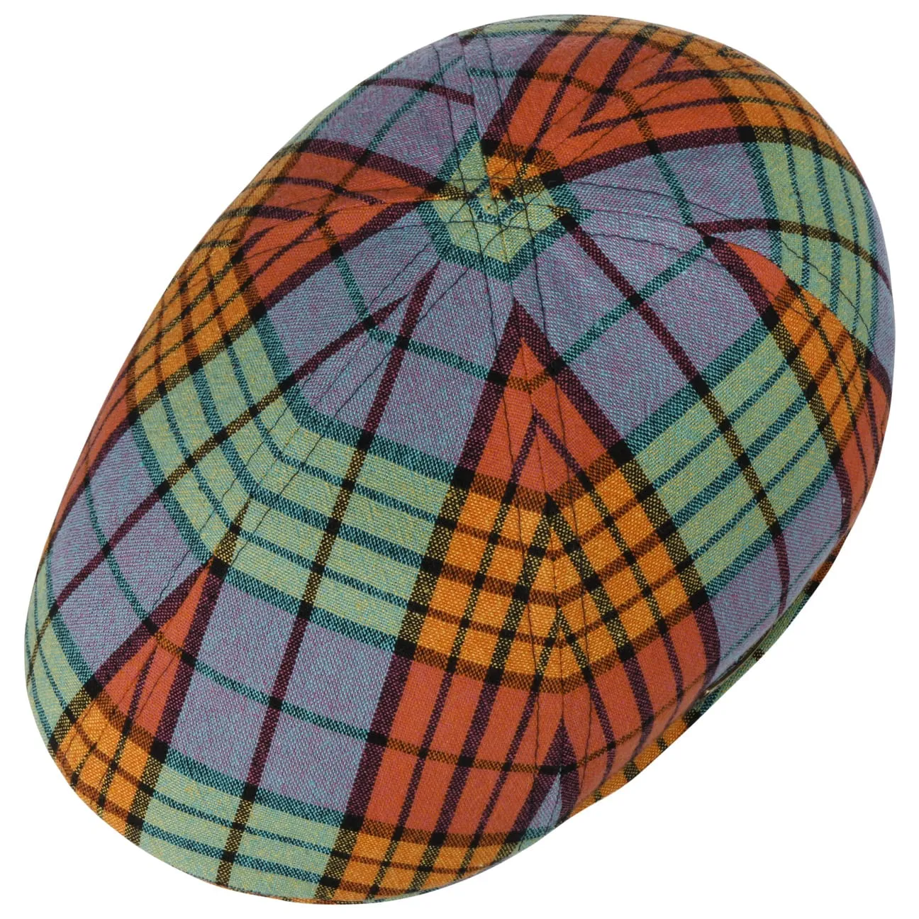 Texas Colour Check Flat Cap by Stetson