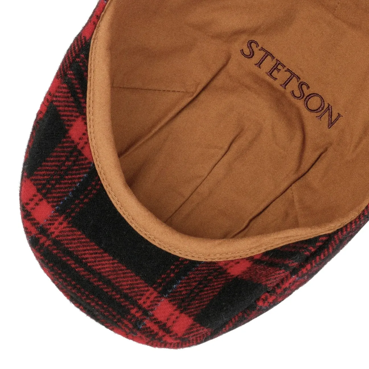 Texas Shadow Plaid Flat Cap by Stetson