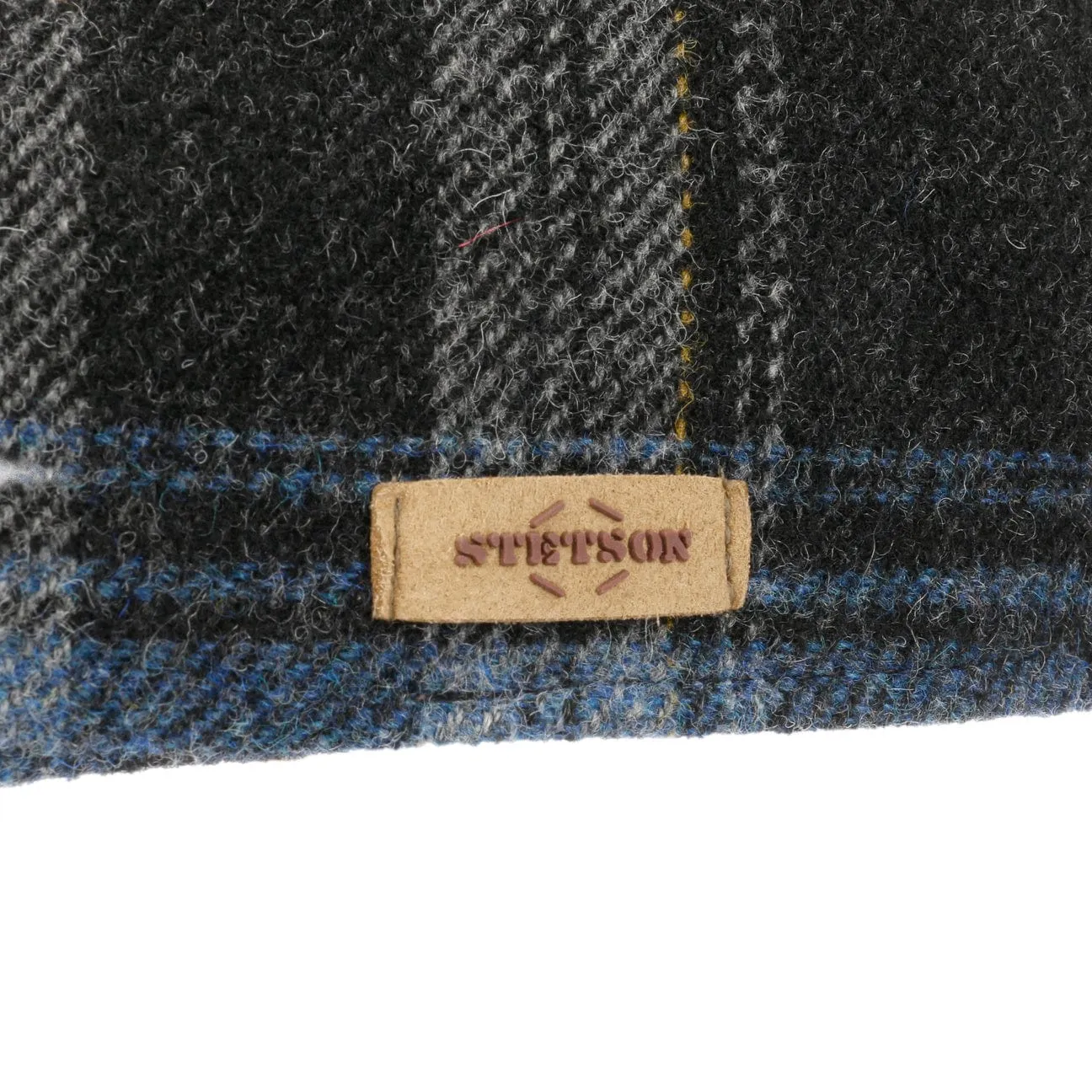 Texas Shadow Plaid Flat Cap by Stetson