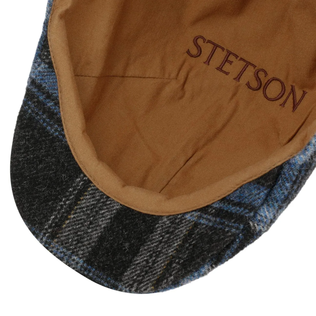 Texas Shadow Plaid Flat Cap by Stetson