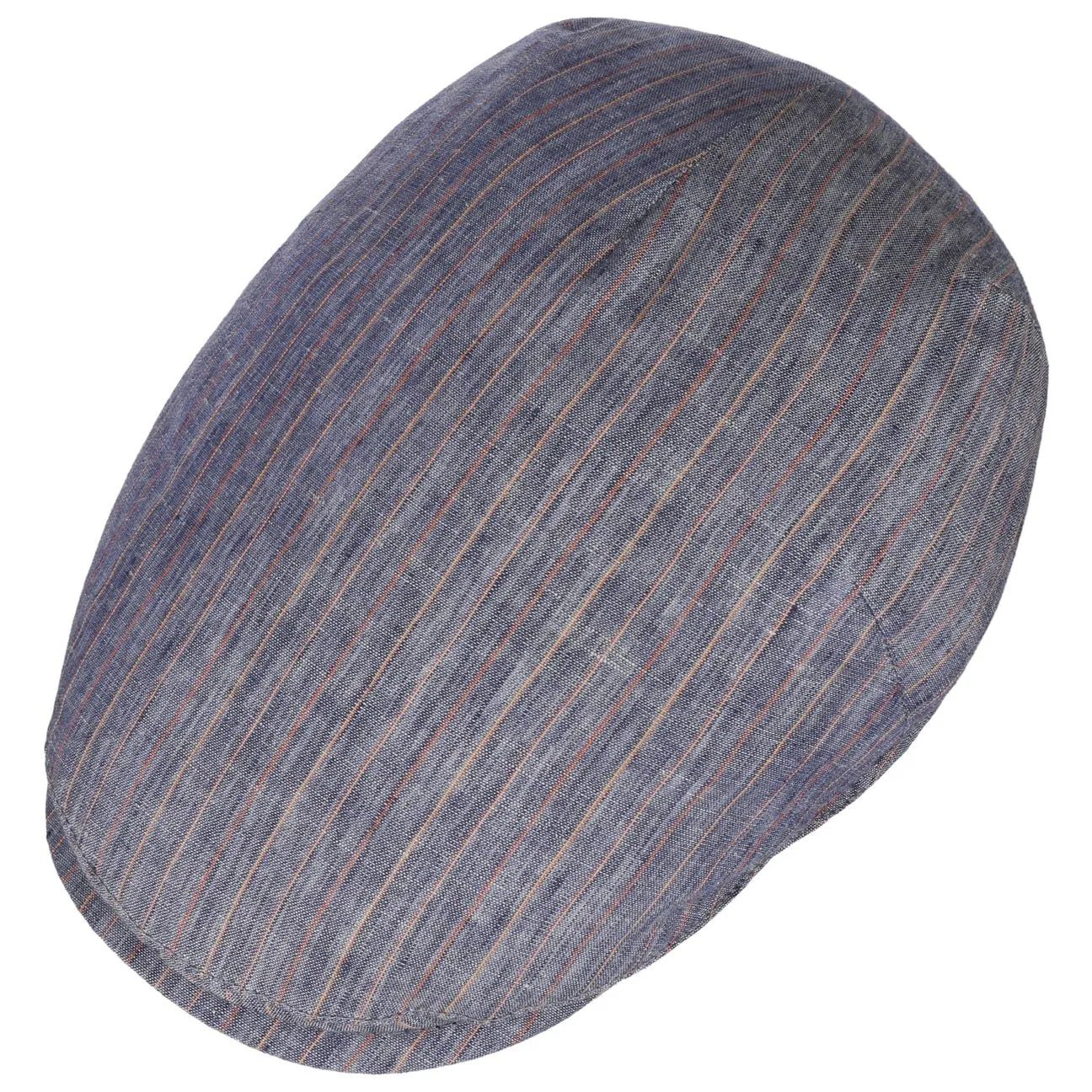 Twotone Stripes Linen Flat Cap by Alfonso D'Este