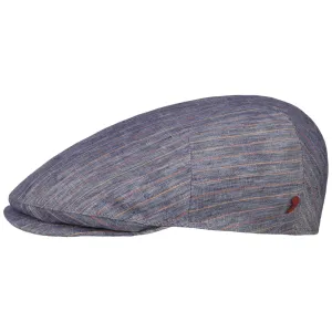 Twotone Stripes Linen Flat Cap by Alfonso D'Este
