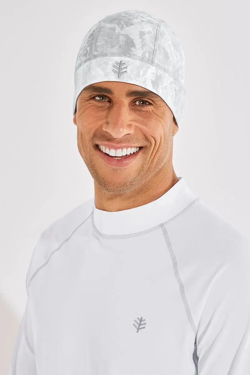 Unisex Aqua Sun Skully Cap | Grey Water Print