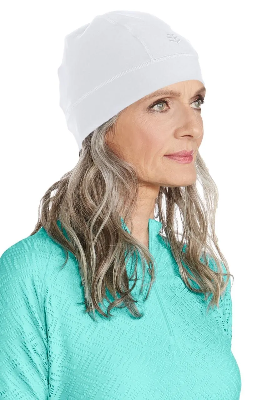 Unisex Aqua Sun Skully Cap | White