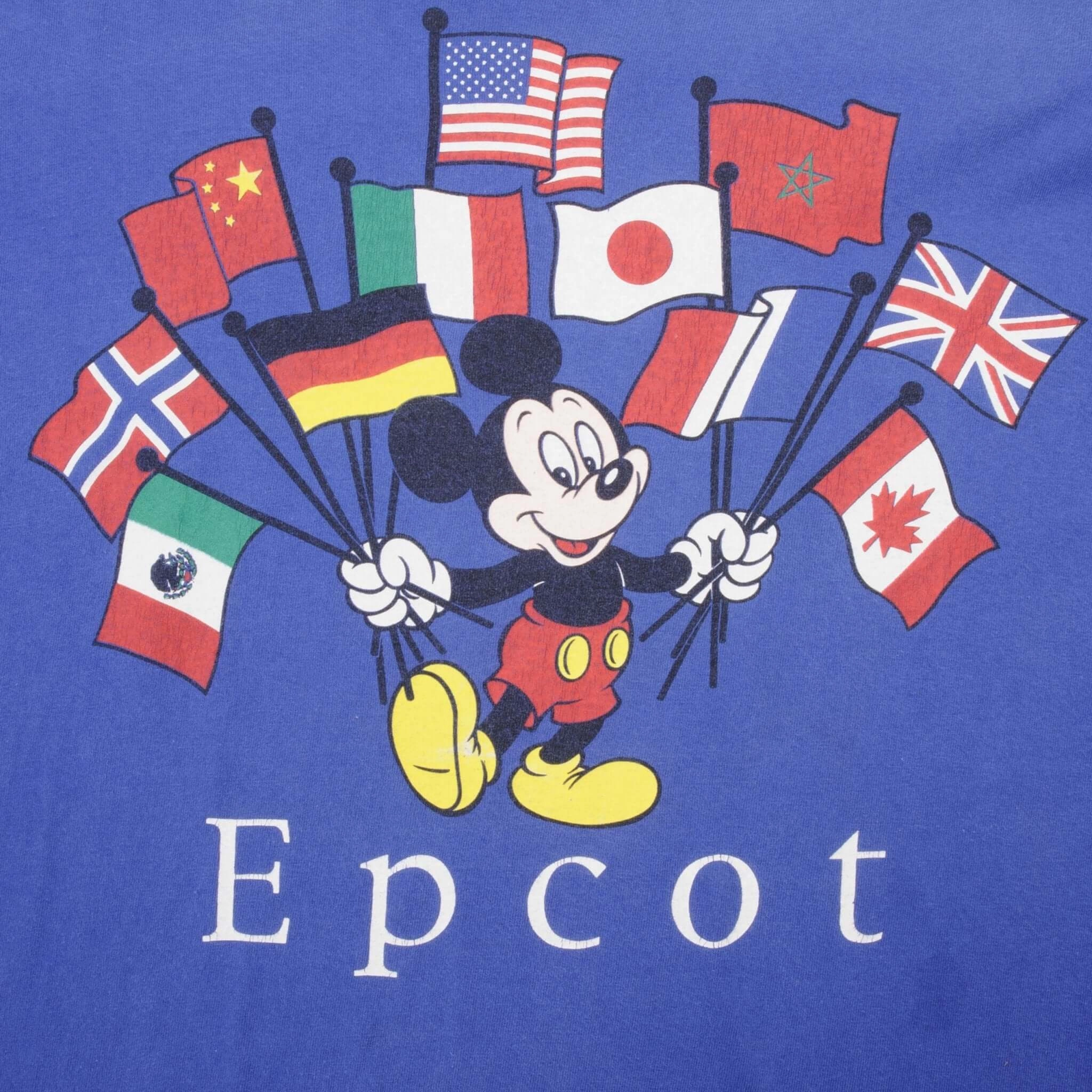 VINTAGE DISNEY MICKEY MOUSE EPCOT 1990S TEE SHIRT SIZE LARGE MADE IN USA