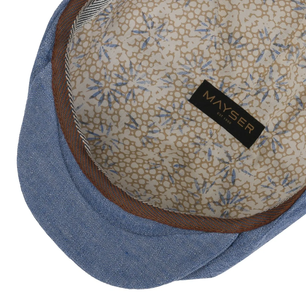 Wallace Linen Flat Cap by Mayser