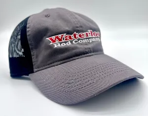 Waterloo Charcoal and Black Unstructured Cap - Red Original Logo
